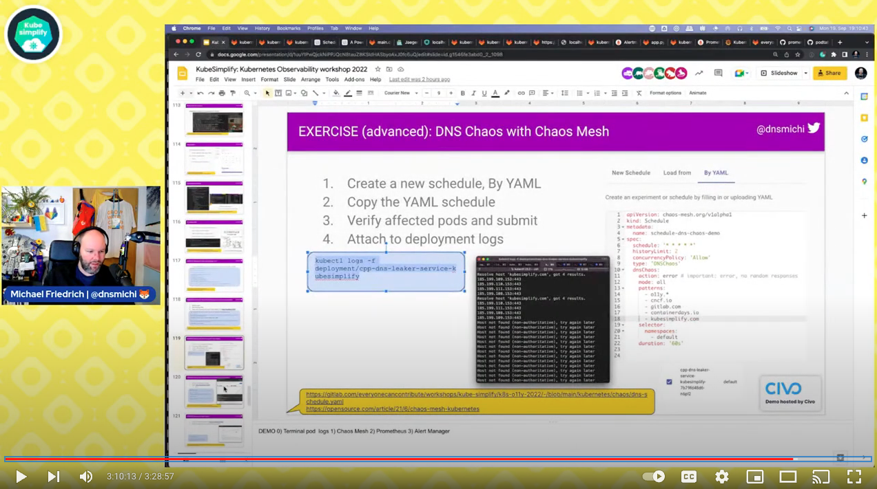 DNS Chaos with Chaos Mesh exercise